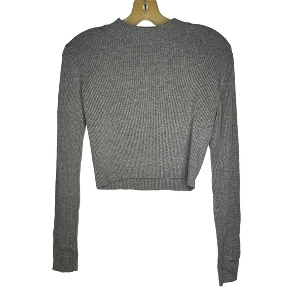 Brandy Melville Gray Cropped Ribbed Sweater‎ - Picture 1 of 5